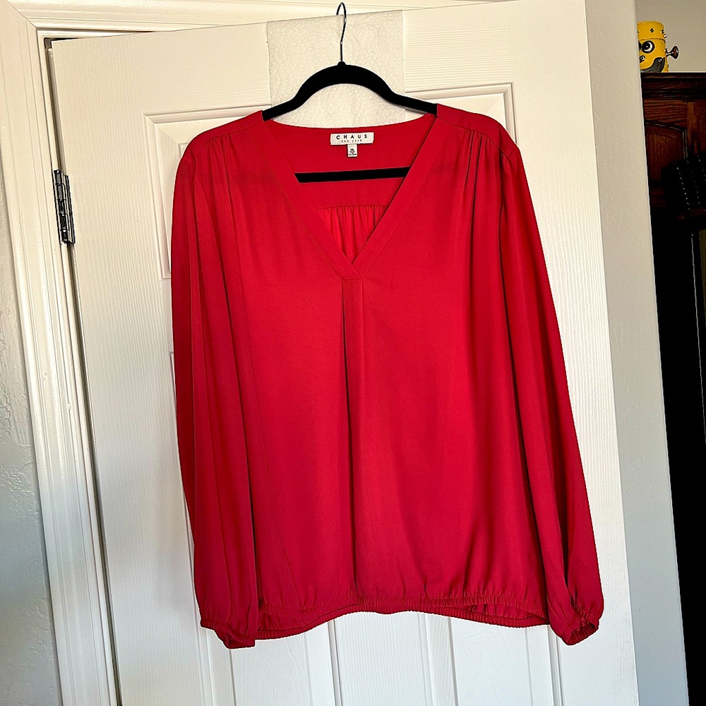 EUC Chaus Blouse XL Tangerine Color
